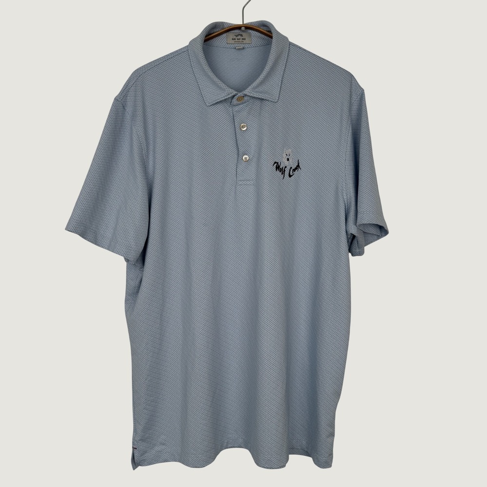 Sun Day Red Mens Wolf Creek Golf Polo Shirt Light Blue Classic Fit Large L